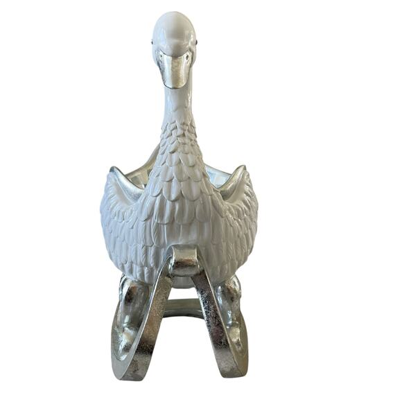 Mackenzie Childs Crystal Palace Swan Sleigh Figurine 16x15 Christmas Holiday NEW - Picture 6 of 16